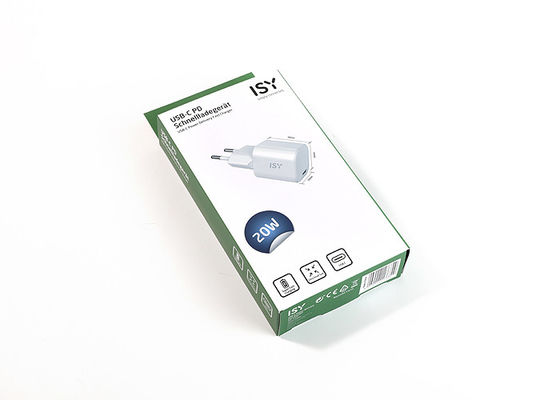 Promotional Electronics Cardboard Box CMYK Mobile Charger Packaging With Blister